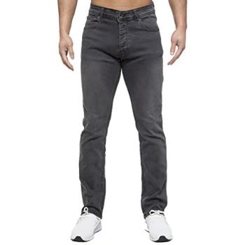 Enzo Everyday Grey Stretch Jeans, Straight Fit – 42S