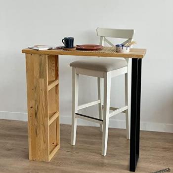 Mesa de bar Nørager 90 x 90 x 29 cm pino y metal