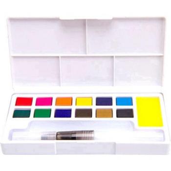 12/18/24/36 Colors Portable Solid Watercolor Paint Set with Brush