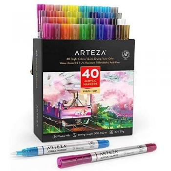 Arteza Multi-Surface Acrylic Paint Pens, 40 Colors