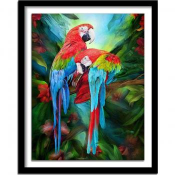 5D DIY Diamantkunst: Vögel in Farben