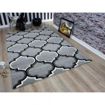 Serdim Rugs Ltd Modern Soft Hand Carved Trellis Designed Rug