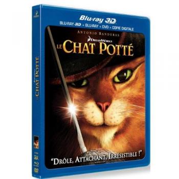 LE CHAT POTTE  COMBO BLU-RAY 3D + BLU-RAY + DVD / Comme Neuf