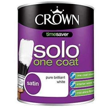 Crown Solo Satin PBW Interior Wood and Metal Paint 0.75 L