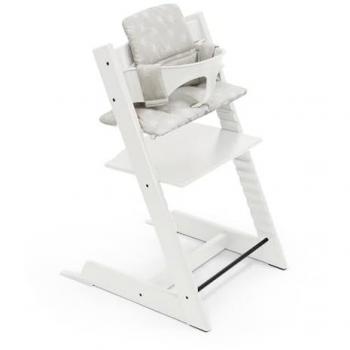 Set Chaise haute Tripp Trapp STOKKE + Baby Set Blanc + Coussin Star Silver