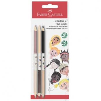 Lápis Bicolor para Crianças Pele 3 Unidades Faber Castell