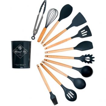 Set de cuillères à soupe et spatules en silicone avec boîte