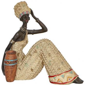 Escultura de Resina Africana con Cántaro HM192228