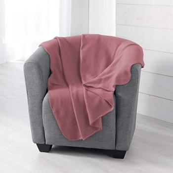 Plaid Liso para Decoración Poliéster Vecchia Rosa 125 x 150 cm