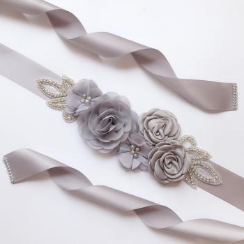 Bridesmaid Floral Pearl Waist Seal