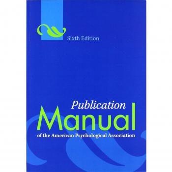 Publication Manual of the American Psychological Association, 6th Edition, Ameri