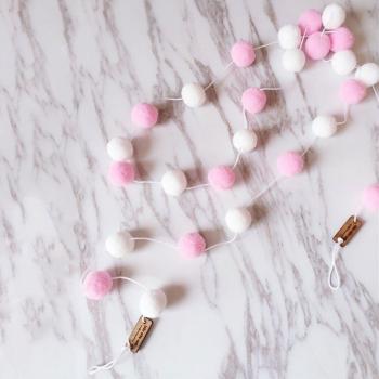 DIY Felt Pom Pom Garland 2cm for Kids Room
