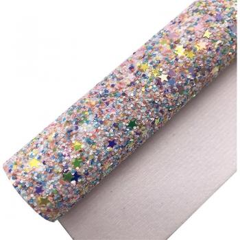 Feuilles de faux vinyle étoiles paillettes A4 R314B