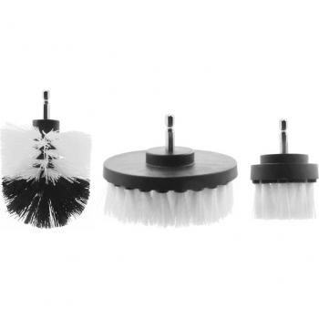 Kit de 3 cepillos rotativos para taladro, limpieza de superficies en fregaderos y cuartos de baño