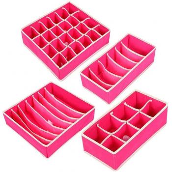 Organizador de tocador de tela para ropa interior (4 piezas)