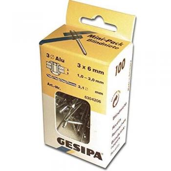 Gesipa Mini Pack Blind Rivets 3 mm x 12 mm 100 Pieces