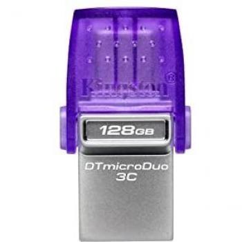 Kingston DataTraveler microDuo 3C (128 GB, USB C, USB 3.2), USB Stick, Violett