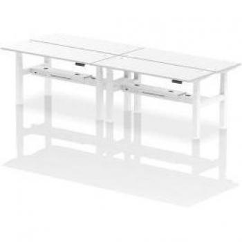 Air Back-to-Back 1600 x 600mm Height Adjustable 4 Person Bench Desk