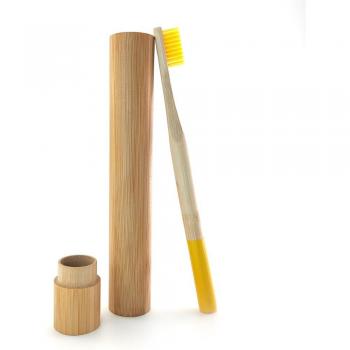 Natural Bamboo Toothbrush Set with Soft Head and Bamboo Storage Tube