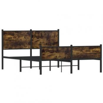 Cadre de lit chêne fumé 140 x 190 cm sans matelas