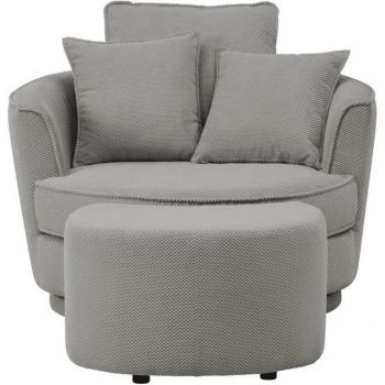 MAISIE Drehsessel-Set, Big-Sessel mit Hocker