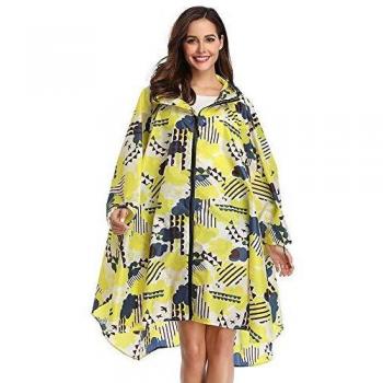 Yellow Cloud Hooded Zippered Rainwear for Adults