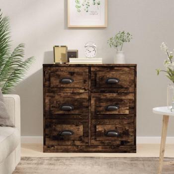 VidaXL Engineered Wood Storage Cabinet Smoked Oak 70x35.5x67.5 cm
