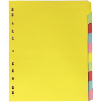 Document Folders Coloured Part Card Dividers A4+ Extra Wide 10 Assorted