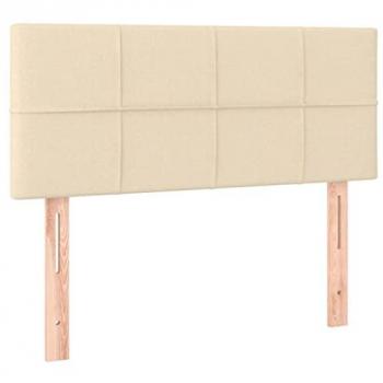 Cabecero con LED de tela color crema 100x5x78/88 cm