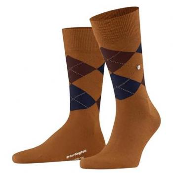 Burlington Herren Socken Edinburgh mit Label-Detail, orange, Größe 40-46