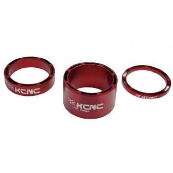 KCNC Espaciadores de Aluminio Rojo, Paquete de 3 anillos