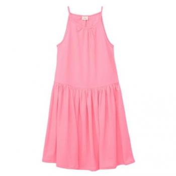S.Oliver Mini-Ärmelloses Kleid mit Raffung – blau, 70 % Baumwolle/30 % Elasthan, Größe 4–10