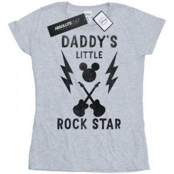 Disney Damen Mickey Maus Daddy's Rock Star T-Shirt L grau
