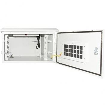 Armadio Rack 19 Pollici 6U IP55 per Esterno con Ventole Filtrate Grigio Chiaro 600x600x333 mm