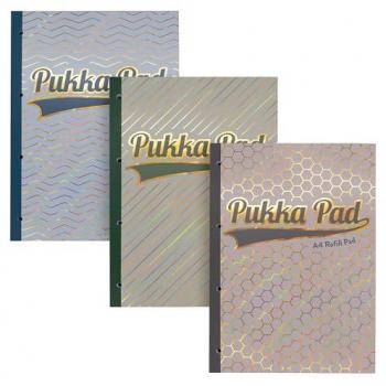 Pukka Haze Refill Pad A4 300 Ruled Pages With Margin 4 Hole Punched Sidebound Assorted Colours (Pack 3)
