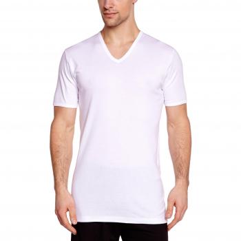 T-shirt Blanc Homme Col V Taille L En Coton