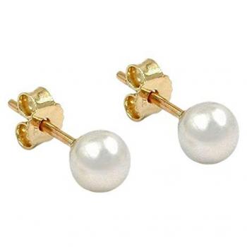 Stilvolle Ohrstecker mit 6mm Süßwasserzuchtperle, 9Kt GOLD