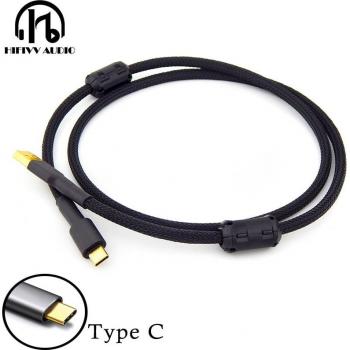 Cable USB A–Tipo C con Anillos Magnéticos Dobles y Amplificador Dorado
