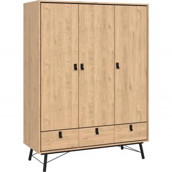 Andas Kleiderschrank RY, 3 Türen, 3 Schubladen, Breite/Höhe 150/200 cm