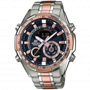 Casio Edifice Männer‑Uhr ERA‑600SG: Quarz, analog/digital, Edelstahlarmband