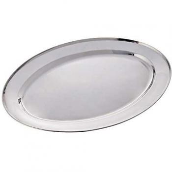 IBILI Silver Oval Plate – 39.3 x 26.0 x 3.0 cm (INOX)