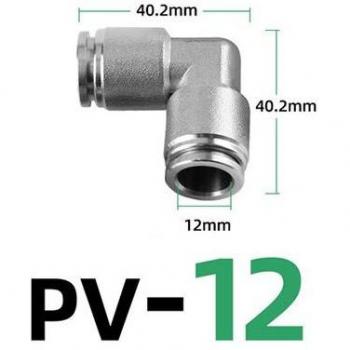 Conector Neumático Acero Inoxidable PV304 Codo 90° 12 mm