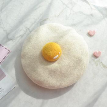 Boina Sombrero Pintor en Otoño e Invierno, Diseño Yema de Huevo