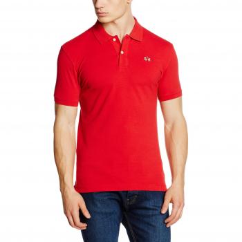 LA MARTINA Herren Polo-Shirt Rot Piqué, Größe L