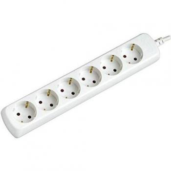 Silver Electronics-Regleta 6 Tomas Schuko Silver Electronics 9626 Blanco