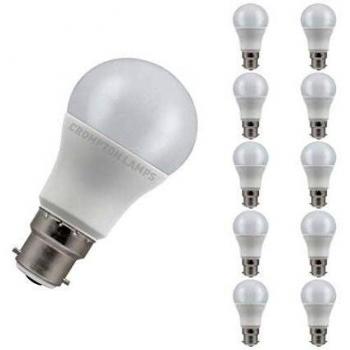 Crompton Lamps LED GLS 8.5W BC-B22d A60 Frosted Light Bulbs (10 Pack)