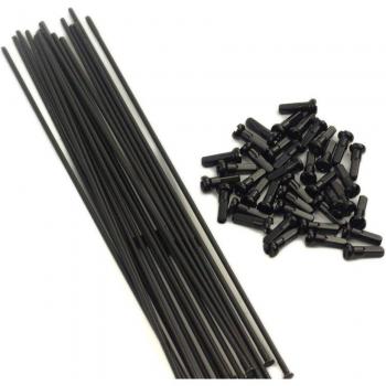 5pc 14G J Bent Straight Pull Bicycle Spokes 1.85mm 2.0mm Black Silver With Nipples
