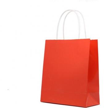 25cm Strong White Paper Bag 10 Pieces/Lot with Free Paper Label Sticker