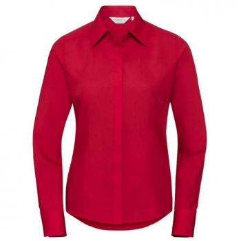 Russell Collection Women's Long Sleeve Poly-Cotton Fitted Shirt
