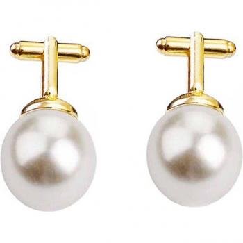 Women's White Pearl Cufflinks